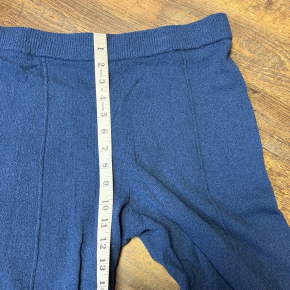 Free People FP Beach Knit Pants Flare Leg Womens Medium Blue Pull On Boho Hippie - Picture 3 of 10